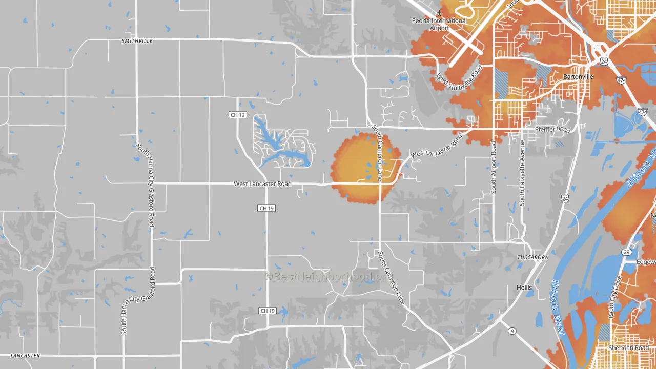 Bike Grade map of Mapleton, IL