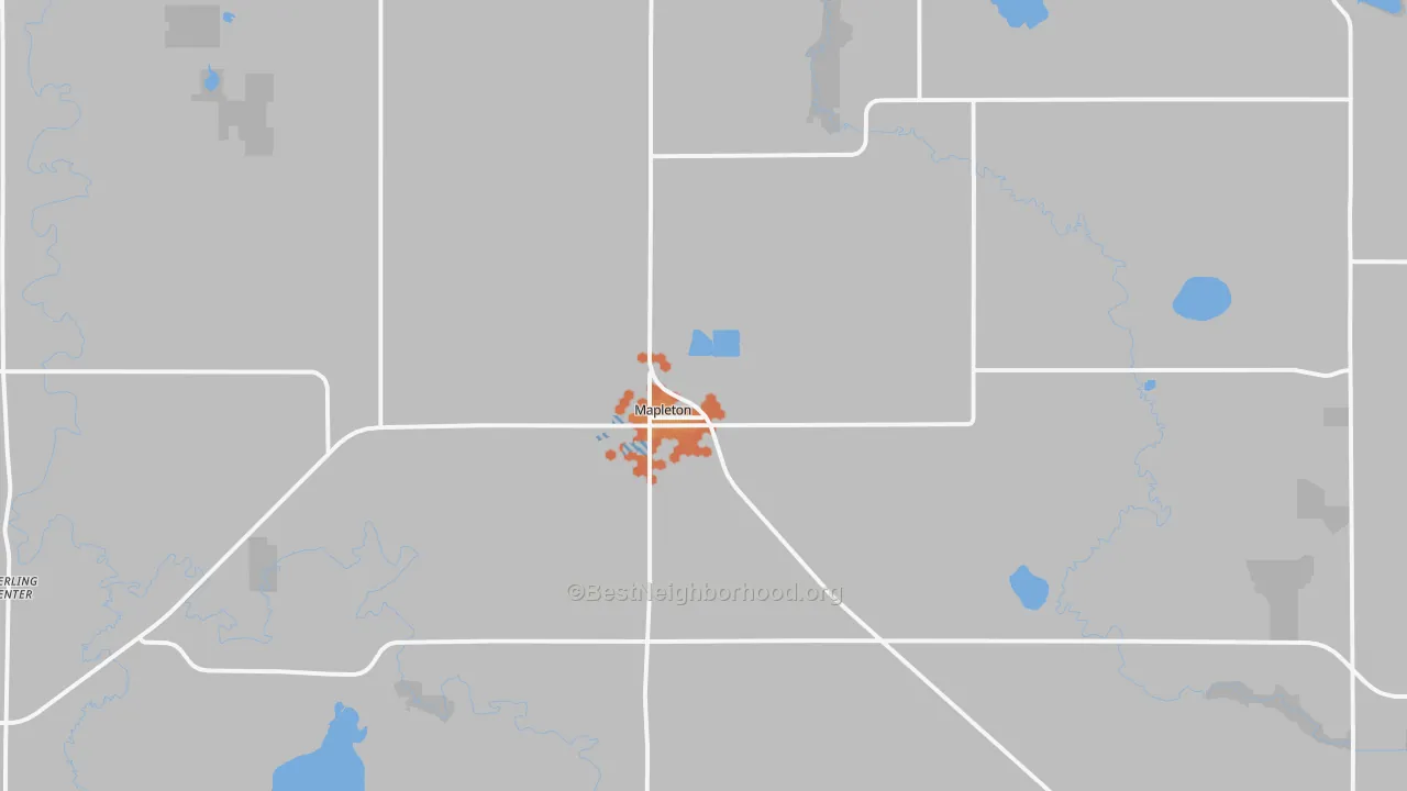 Bike Grade map of Mapleton, MN