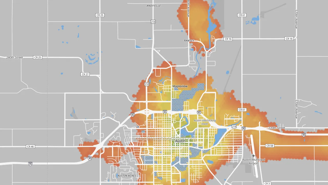Bike Grade map of Mapleview, MN