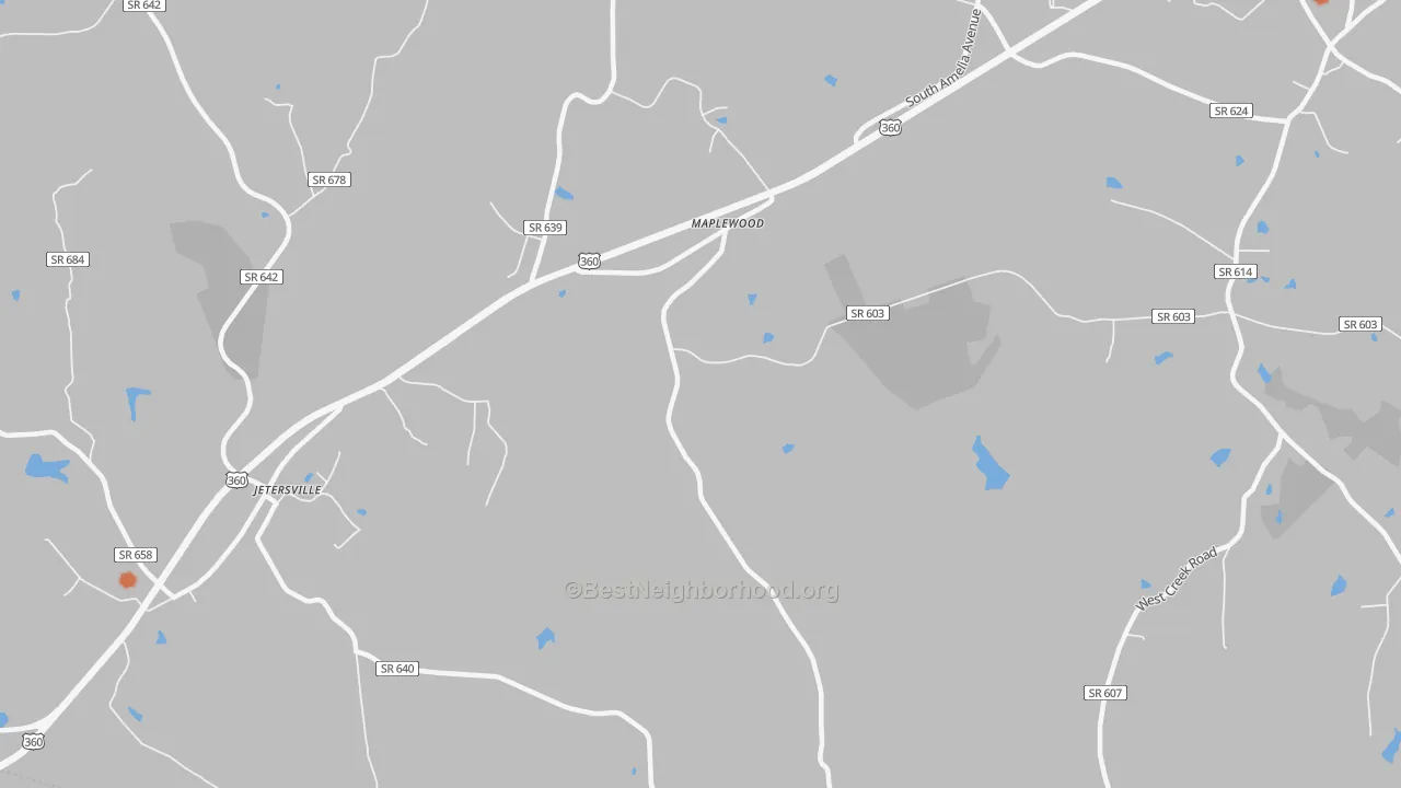 Bike Grade map of Maplewood, VA