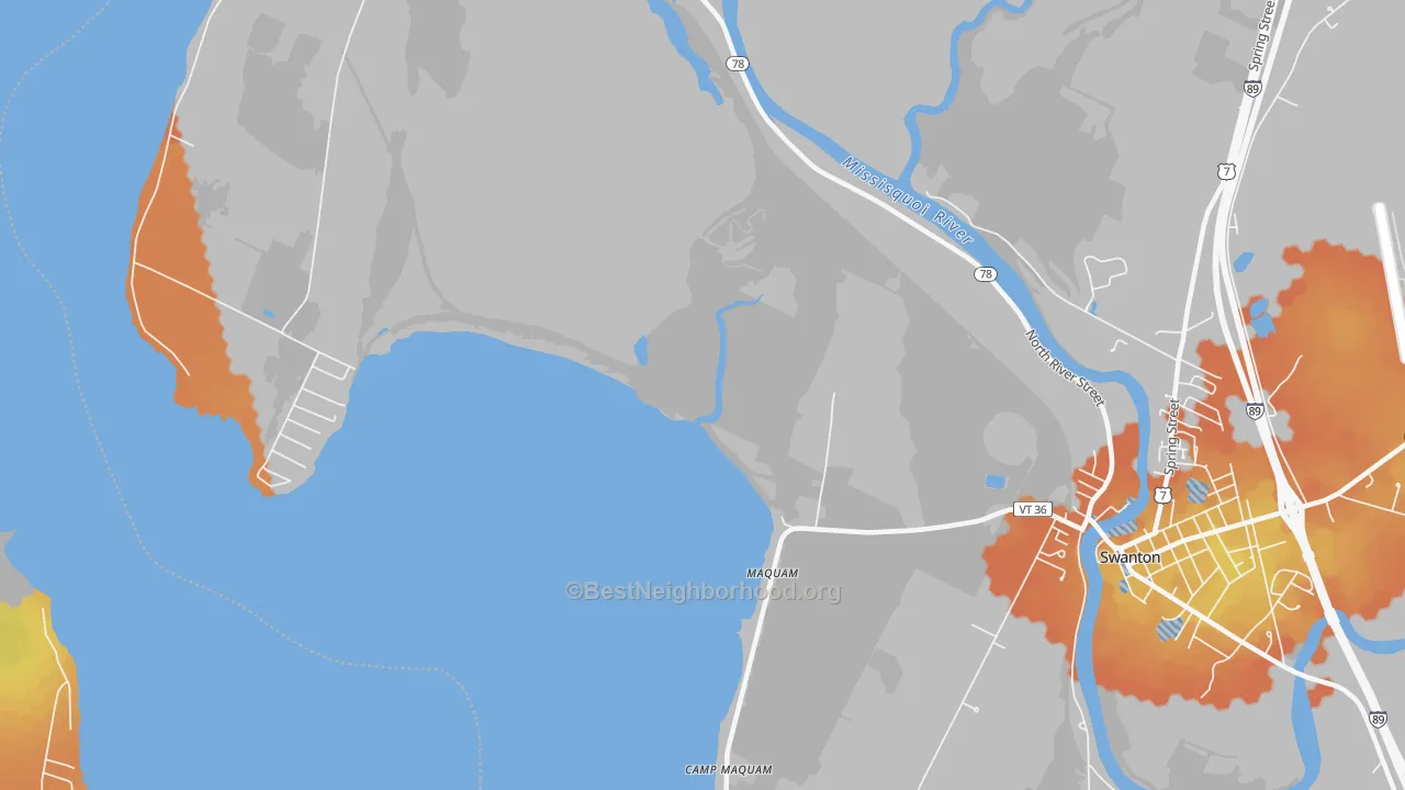 Bike Grade map of Maquam, VT