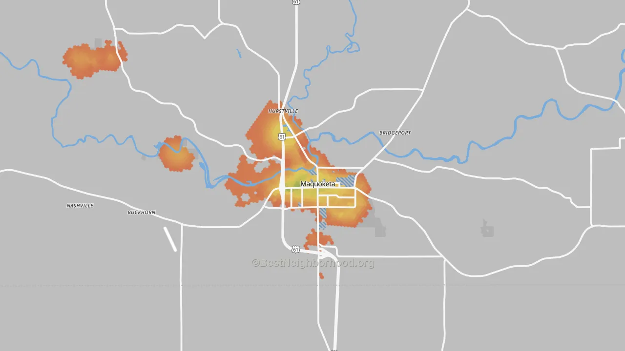 Bike Grade map of Maquoketa, IA