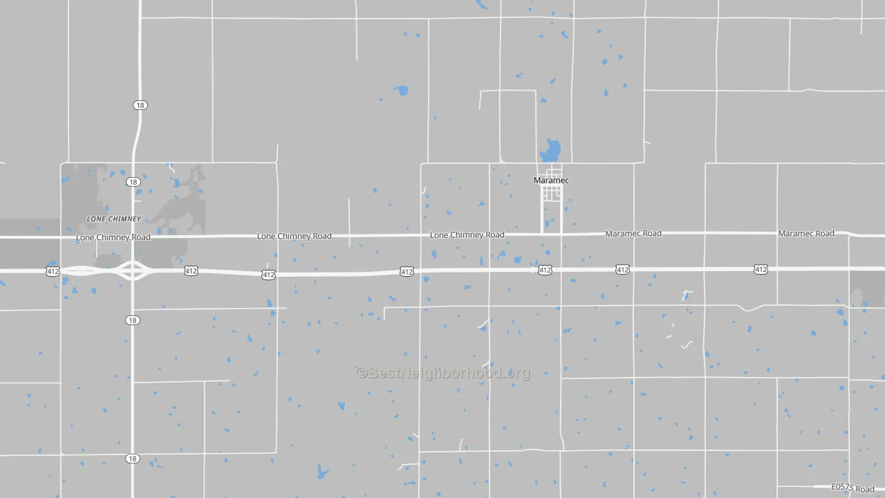 Bike Grade map of Maramec, OK