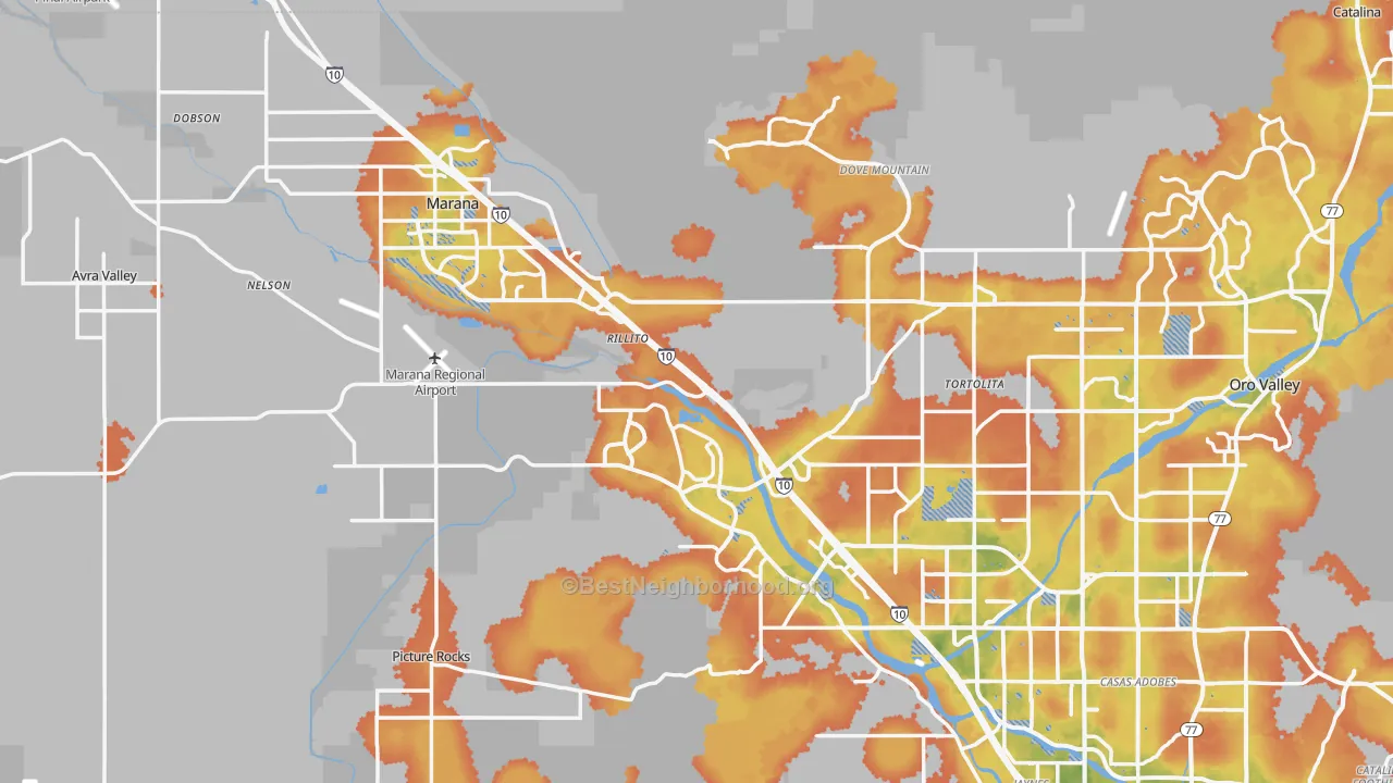 Bike Grade map of Marana, AZ