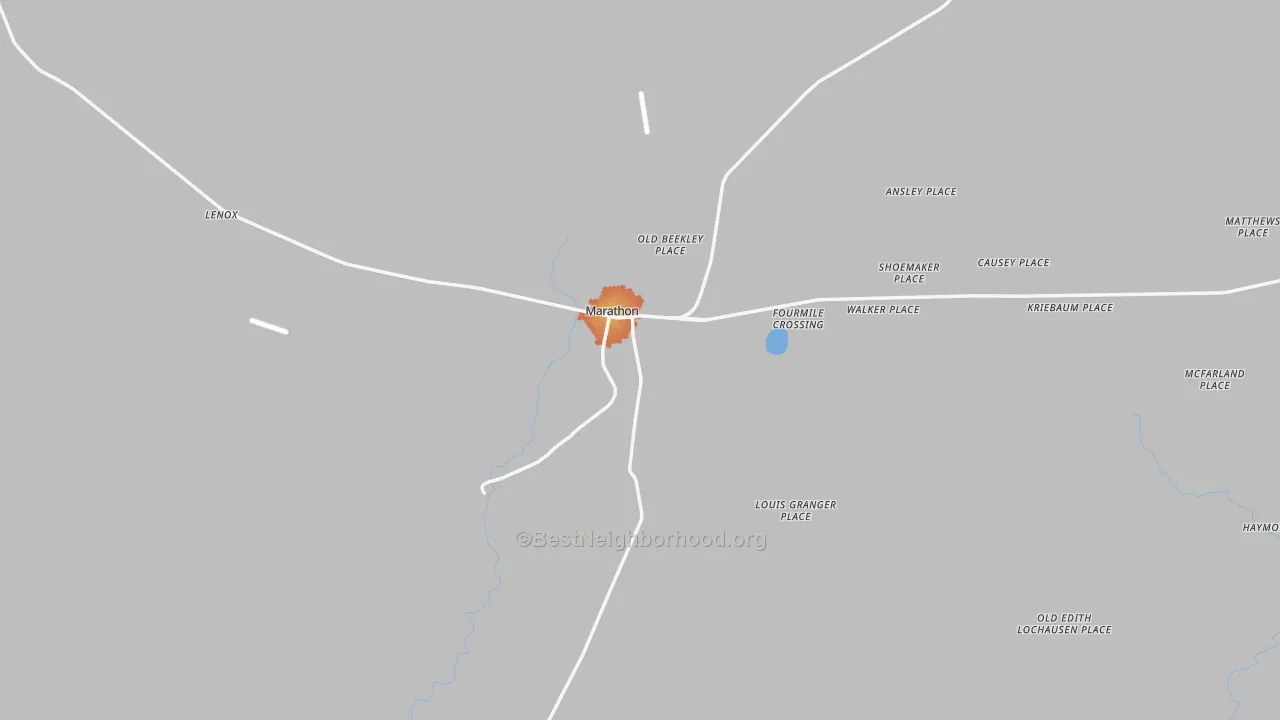 Bike Grade map of Marathon, TX