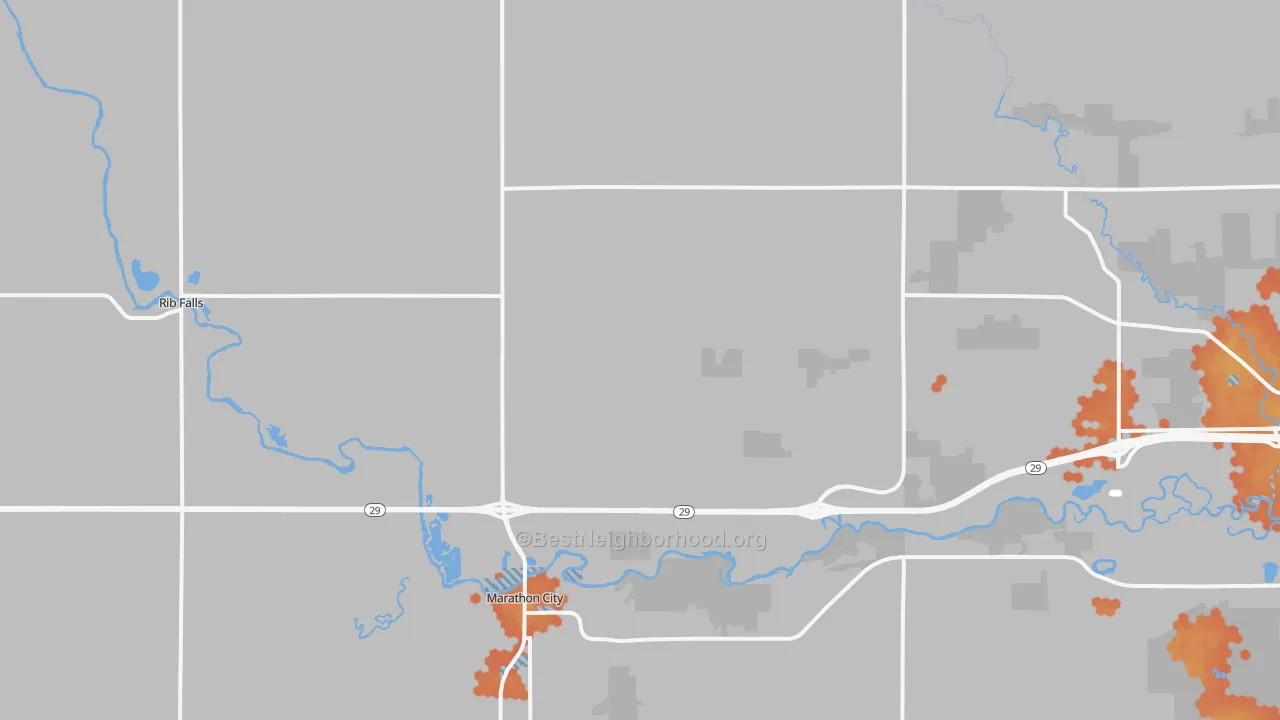 Bike Grade map of Marathon, WI