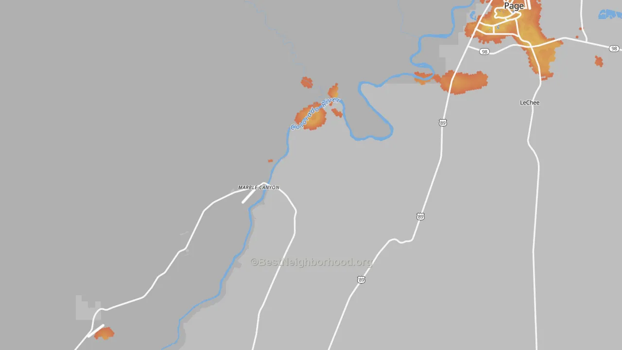 Bike Grade map of Marble Canyon, AZ