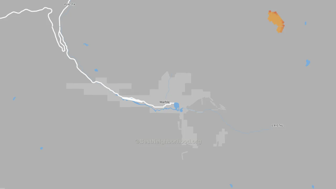 Bike Grade map of Marble, CO