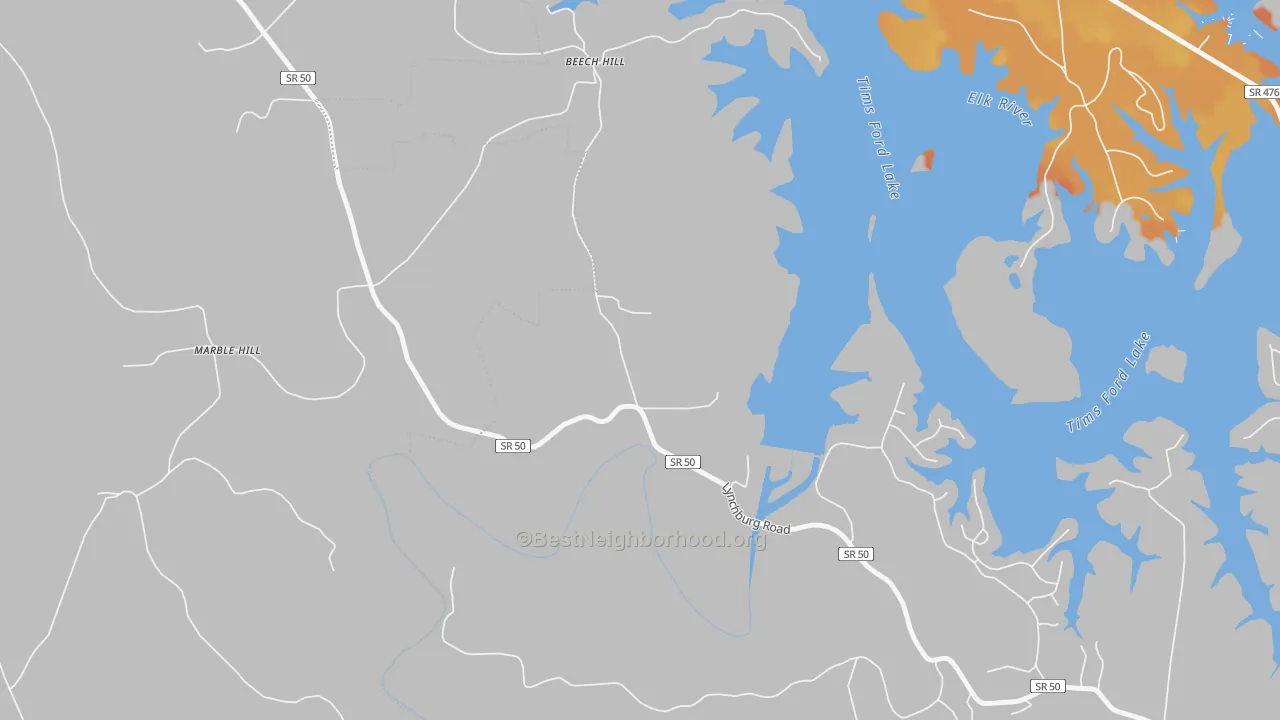 Bike Grade map of Marble Hill, TN