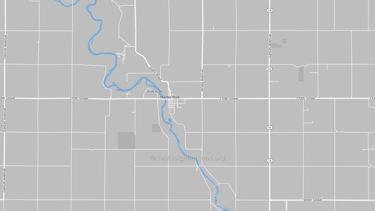 Bike Grade map of Marble Rock, IA