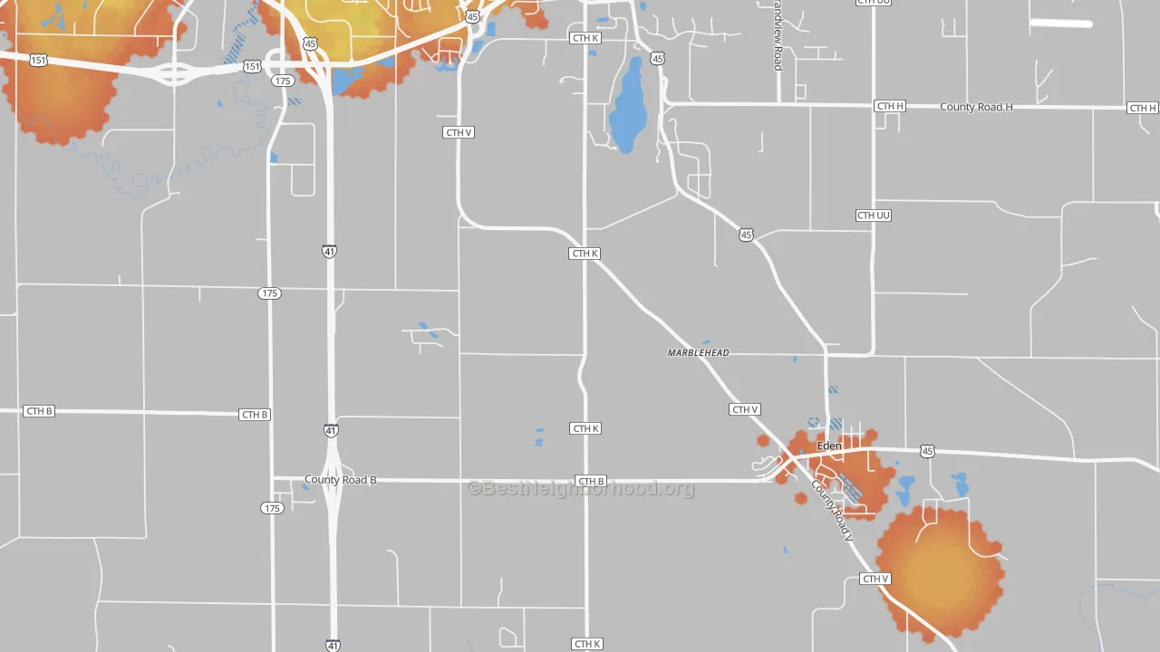 Bike Grade map of Marblehead, WI