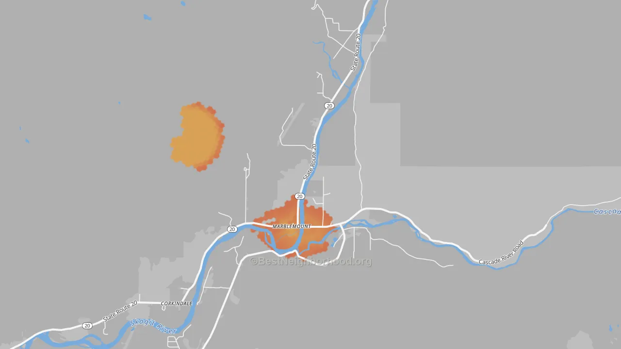Bike Grade map of Marblemount, WA