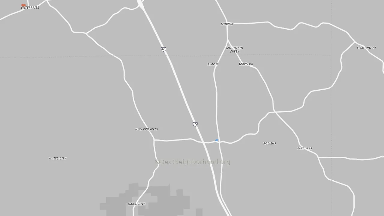 Bike Grade map of Marbury, AL