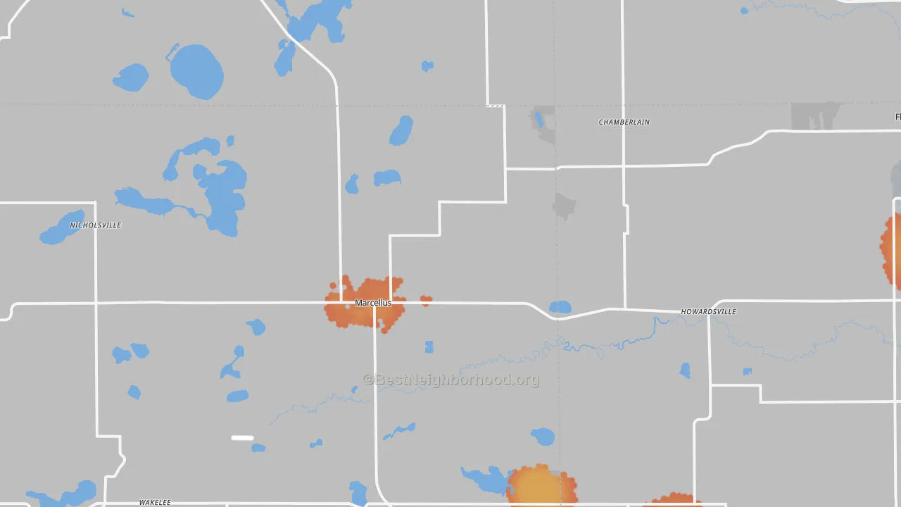 Bike Grade map of Marcellus, MI