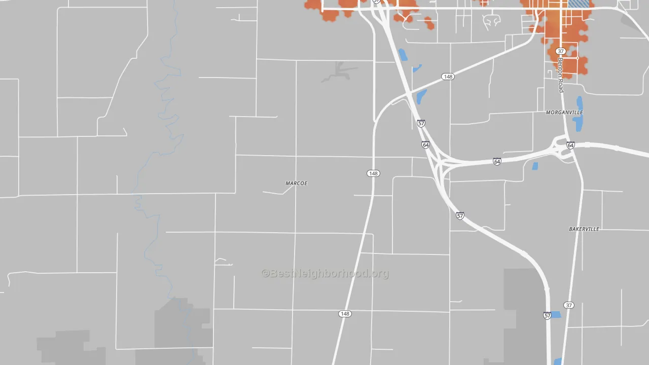 Bike Grade map of Marcoe, IL