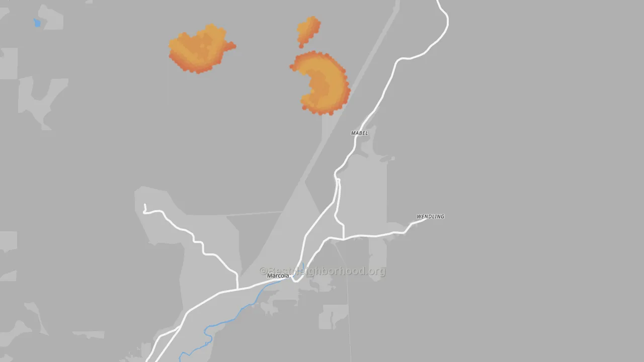 Bike Grade map of Marcola, OR
