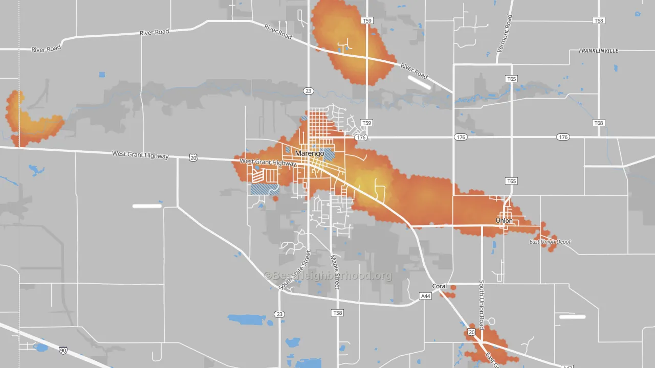 Bike Grade map of Marengo, IL
