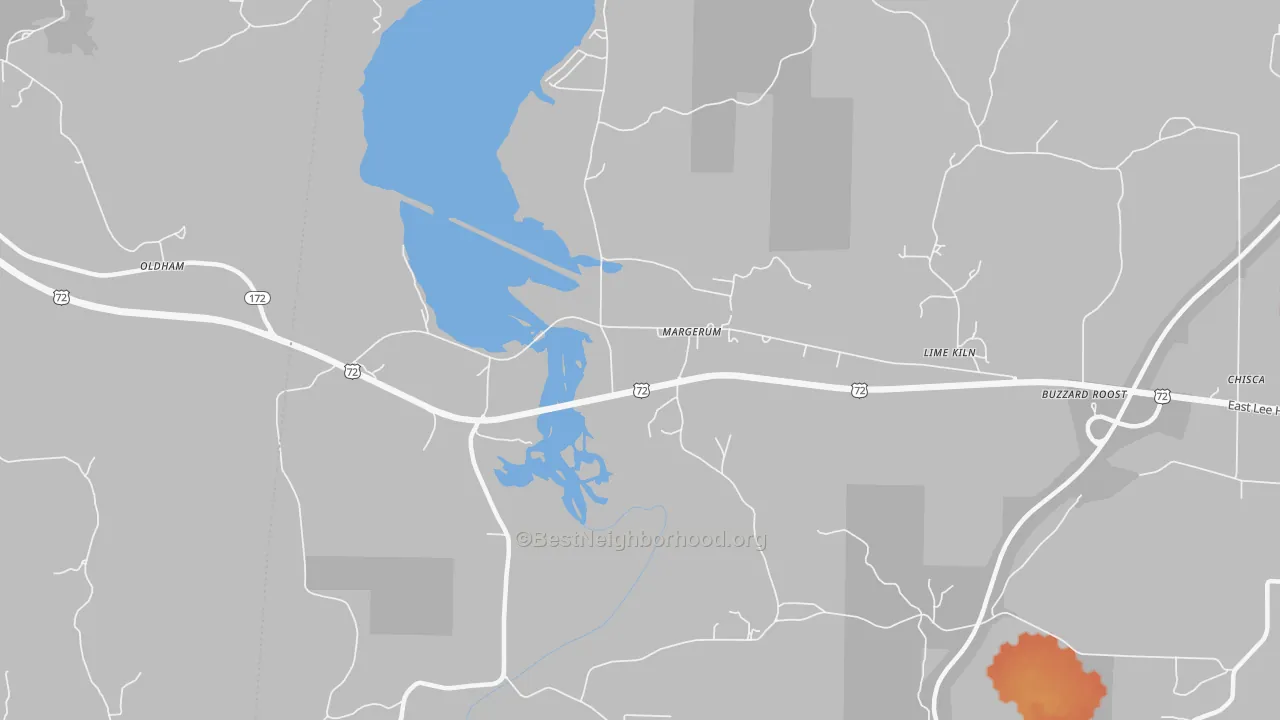 Bike Grade map of Margerum, AL