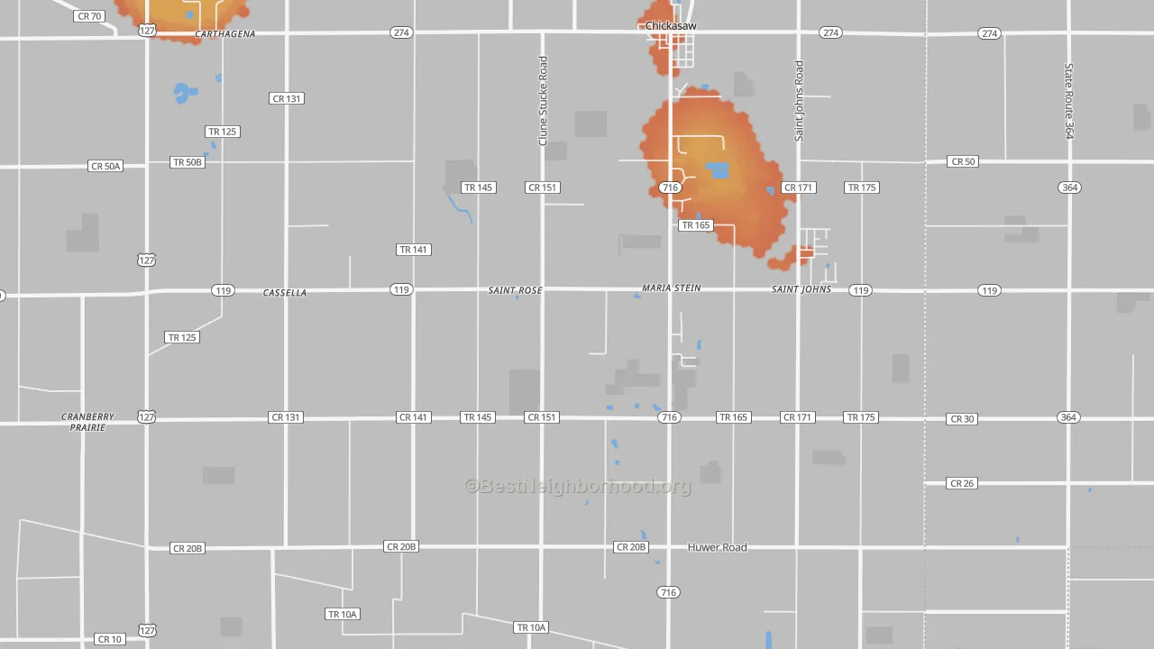 Bike Grade map of Maria Stein, OH