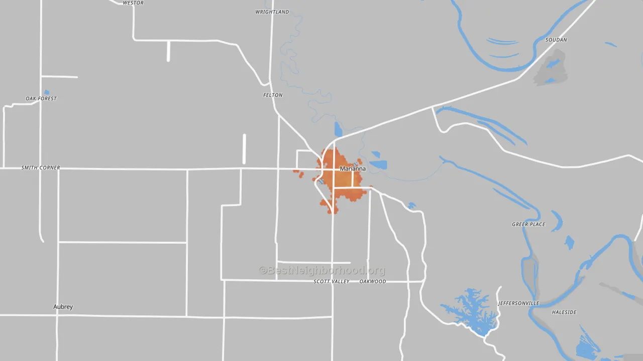 Bike Grade map of Marianna, AR