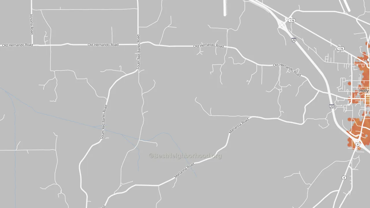 Bike Grade map of Marianna, MS