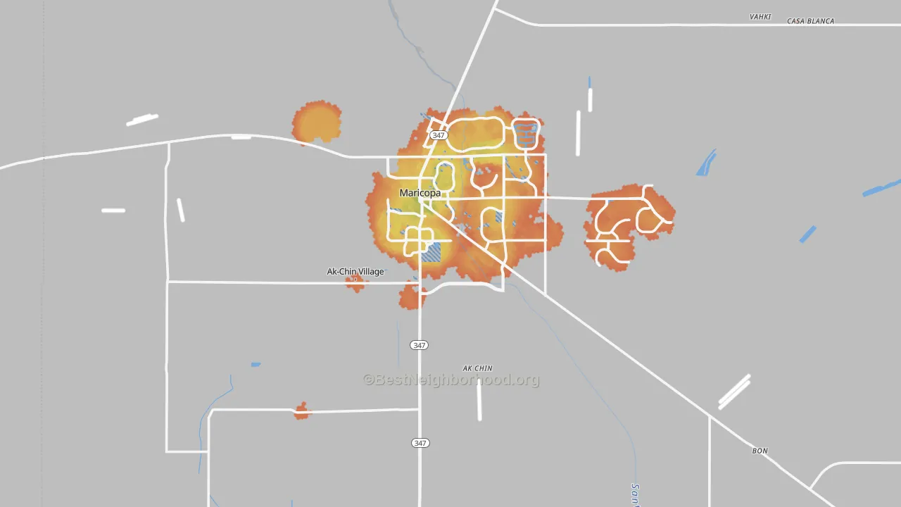 Bike Grade map of Maricopa, AZ