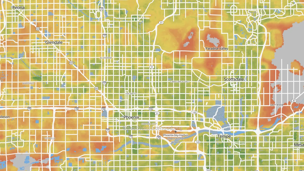 Bike Grade map of Maricopa County, AZ