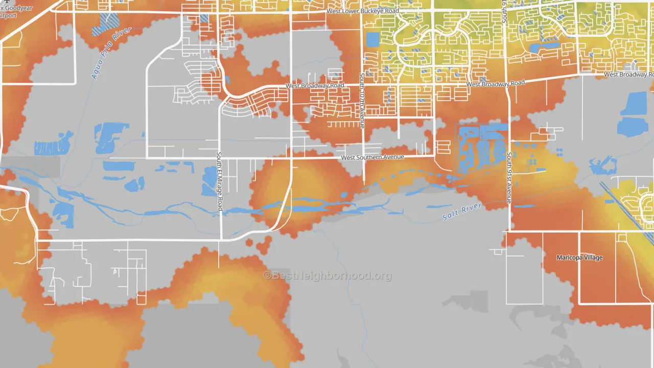 Bike Grade map of Maricopa Village, AZ