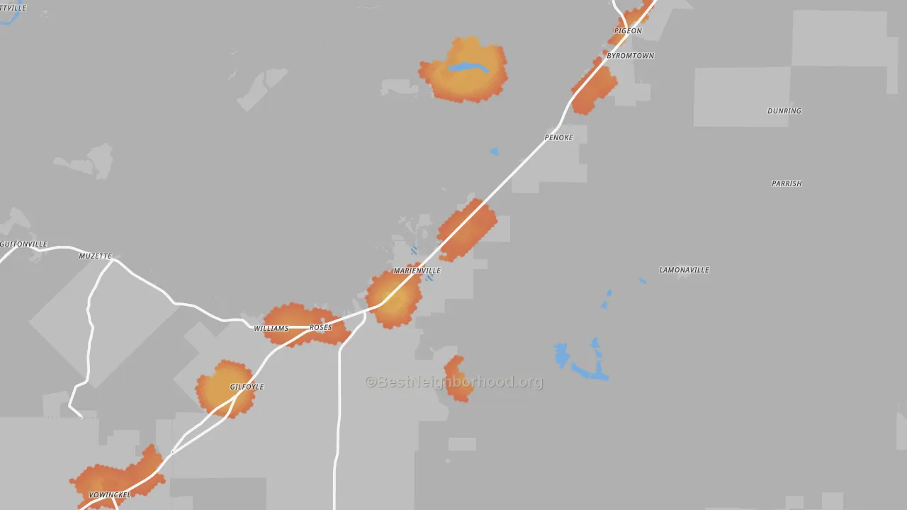 Bike Grade map of Marienville, PA