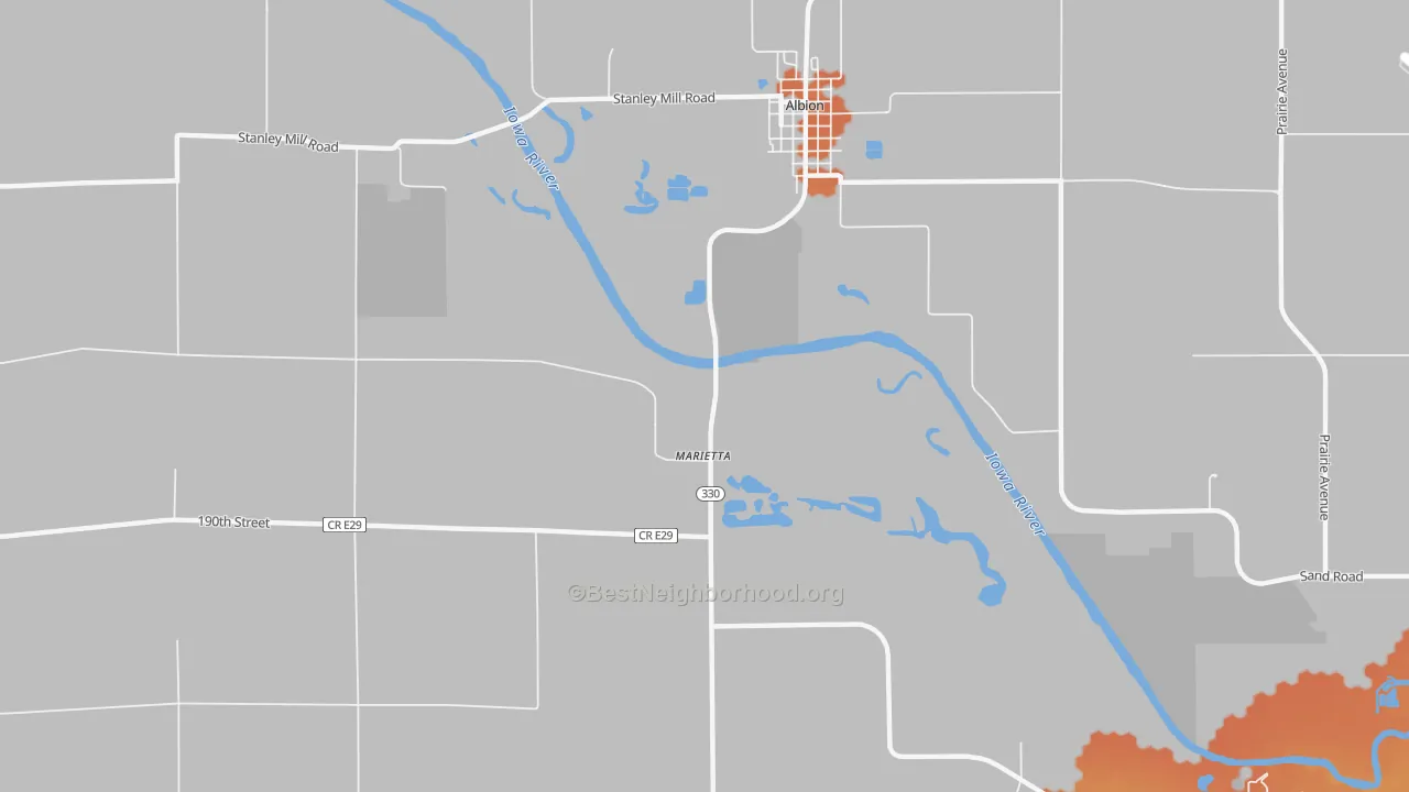 Bike Grade map of Marietta, IA