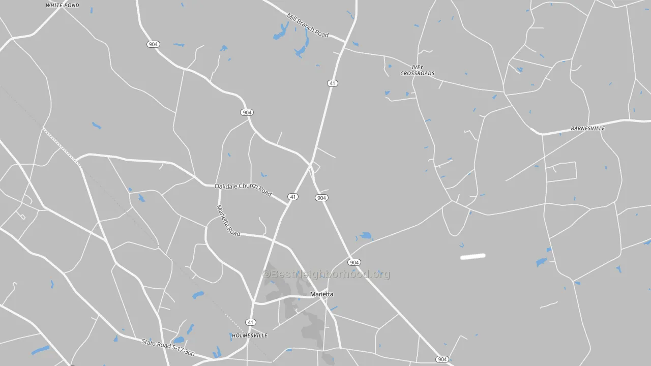 Bike Grade map of Marietta, NC