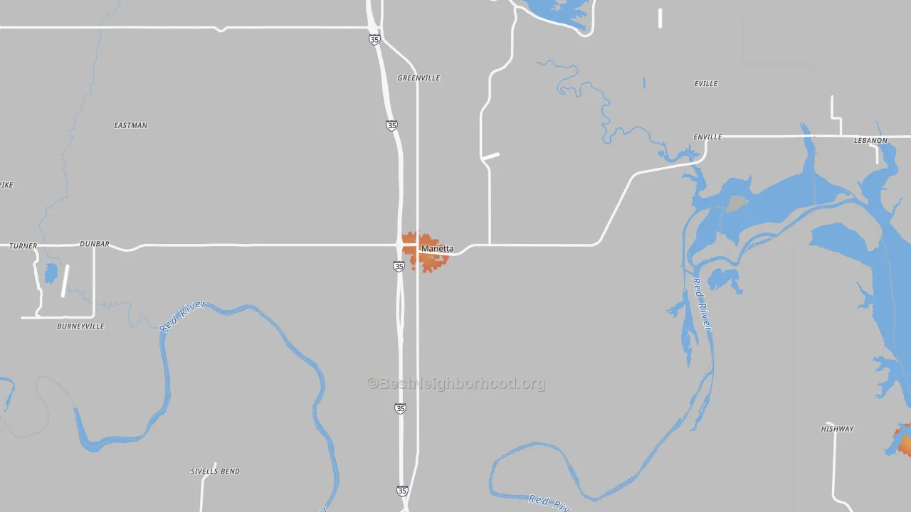 Bike Grade map of Marietta, OK