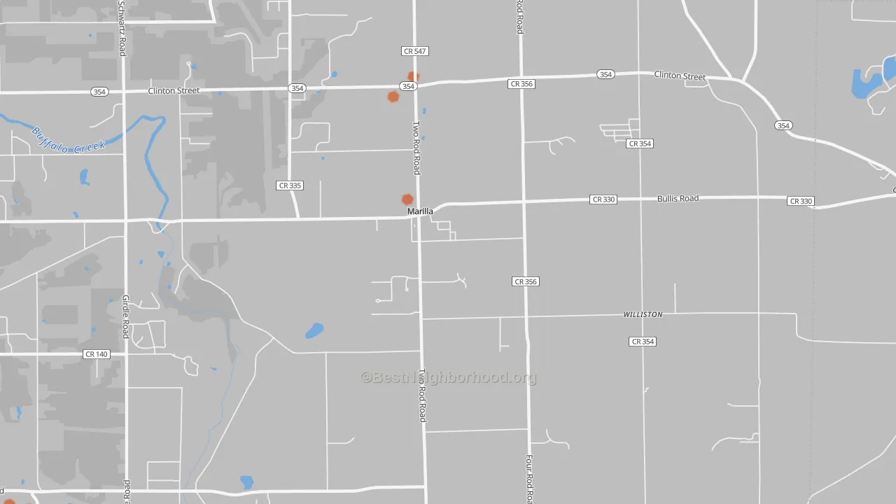 Bike Grade map of Marilla, NY