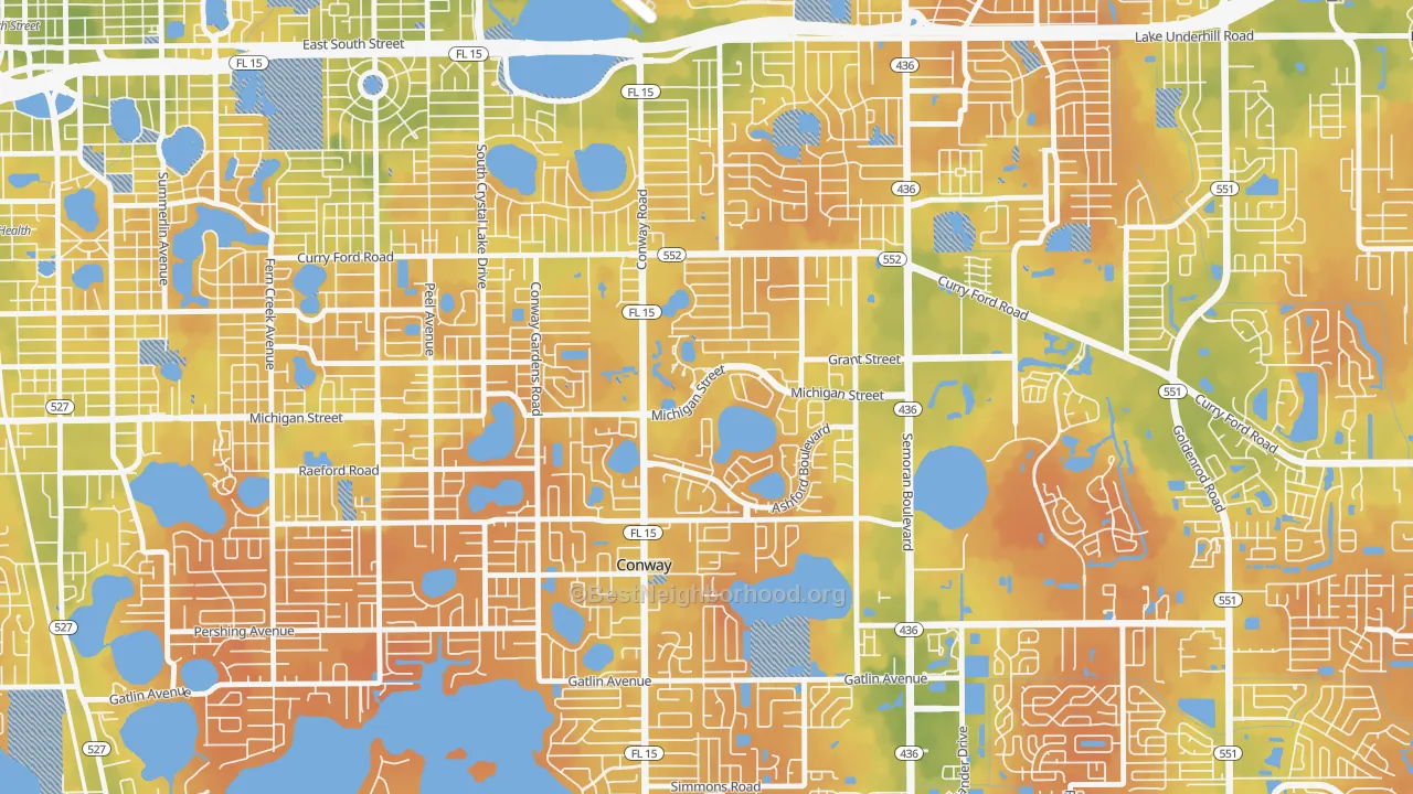 Bike Grade map of Mariners Village, Orlando, FL