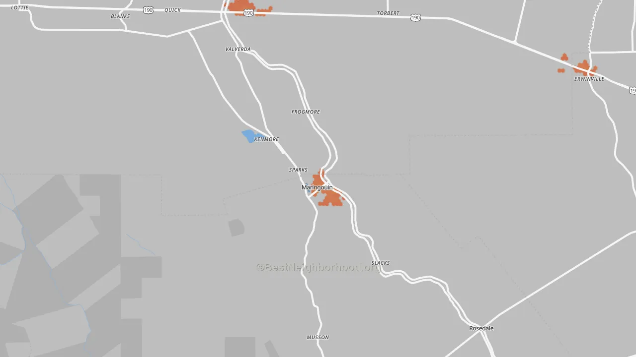 Bike Grade map of Maringouin, LA