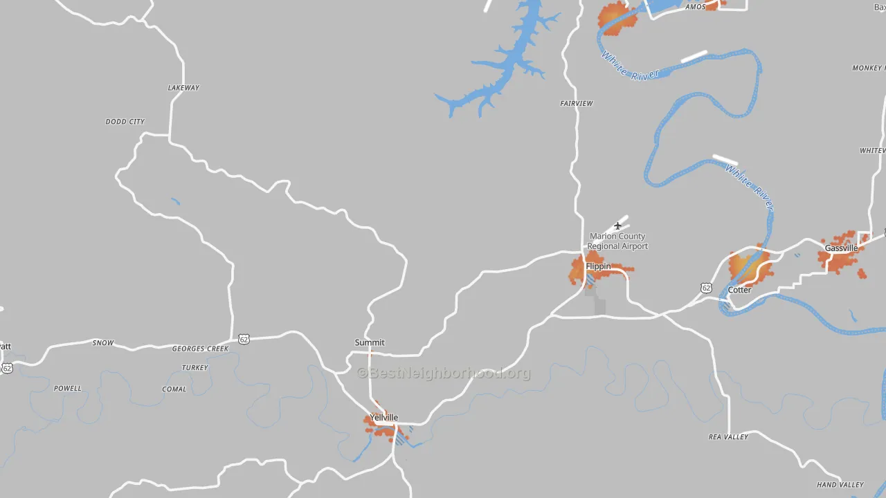 Bike Grade map of Marion County, AR