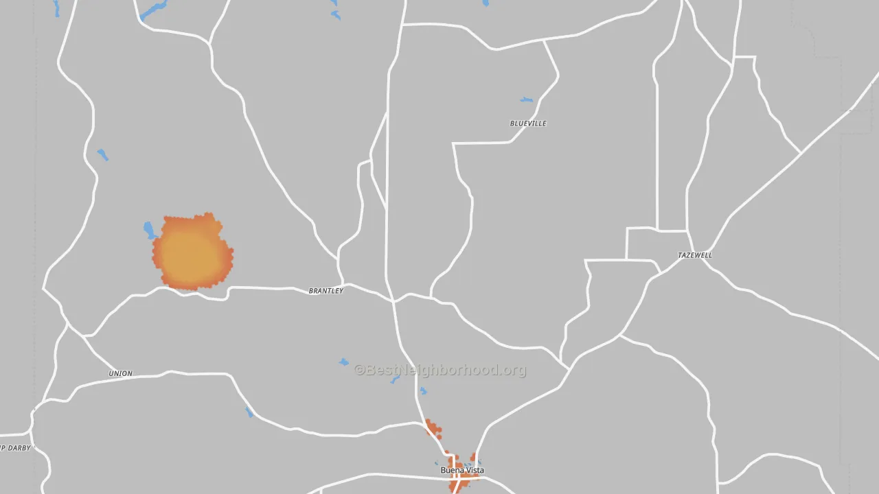 Bike Grade map of Marion County, GA