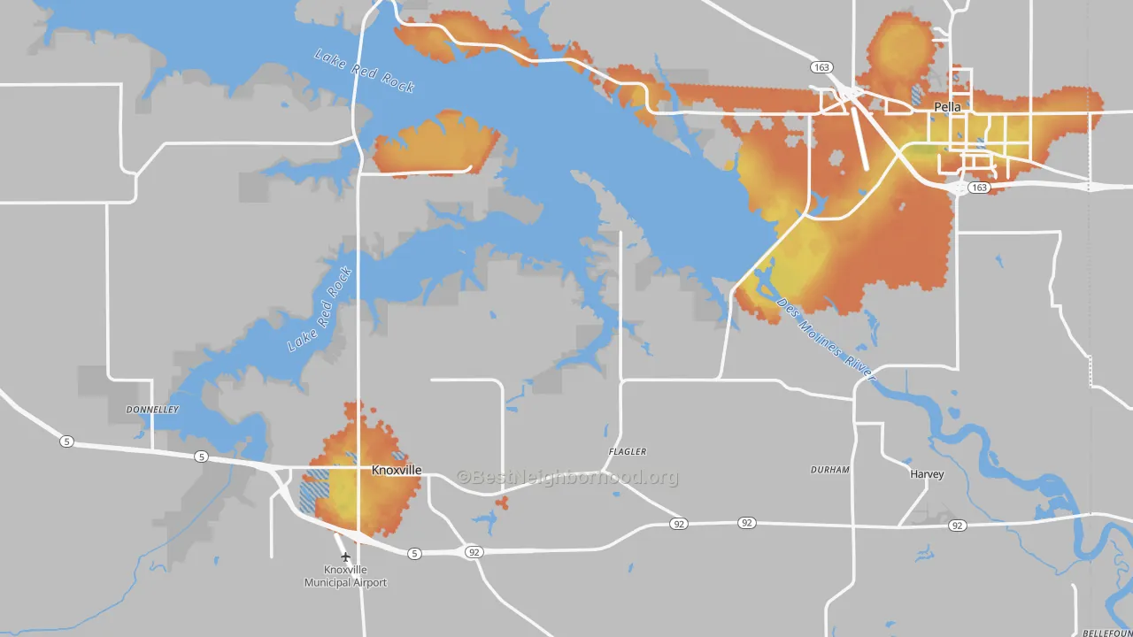 Bike Grade map of Marion County, IA