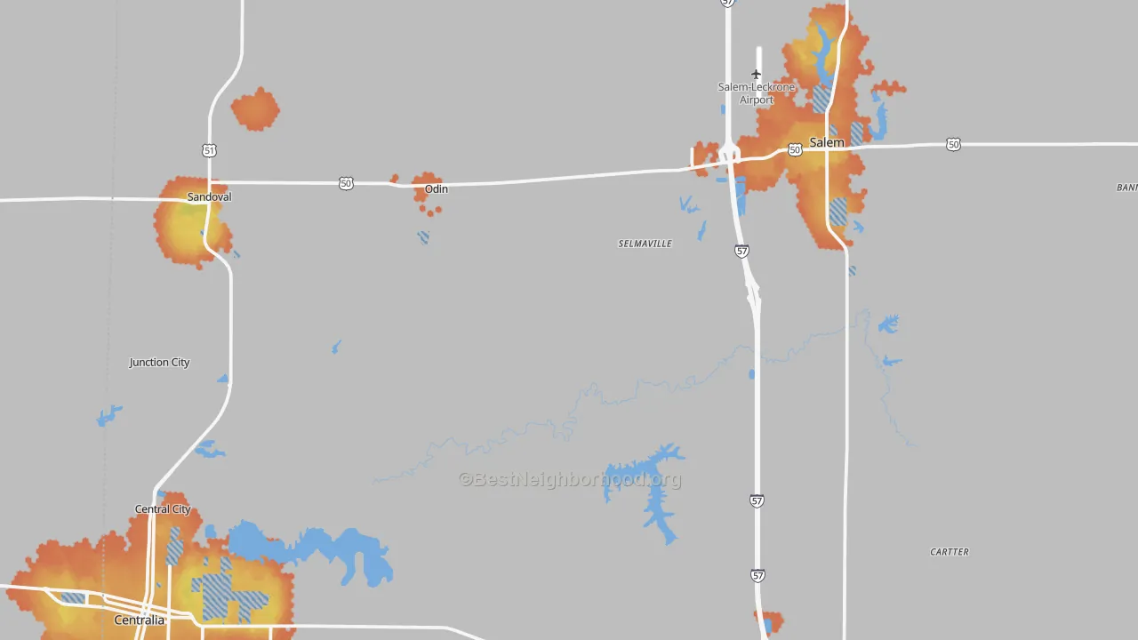 Bike Grade map of Marion County, IL