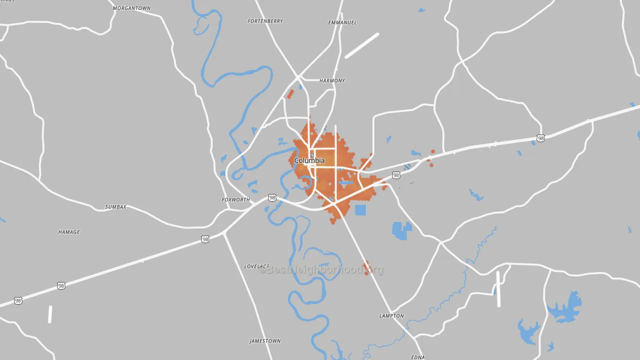 Bike Grade map of Marion County, MS