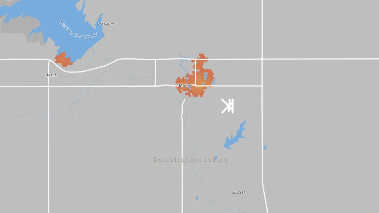 Bike Grade map of Marion, KS