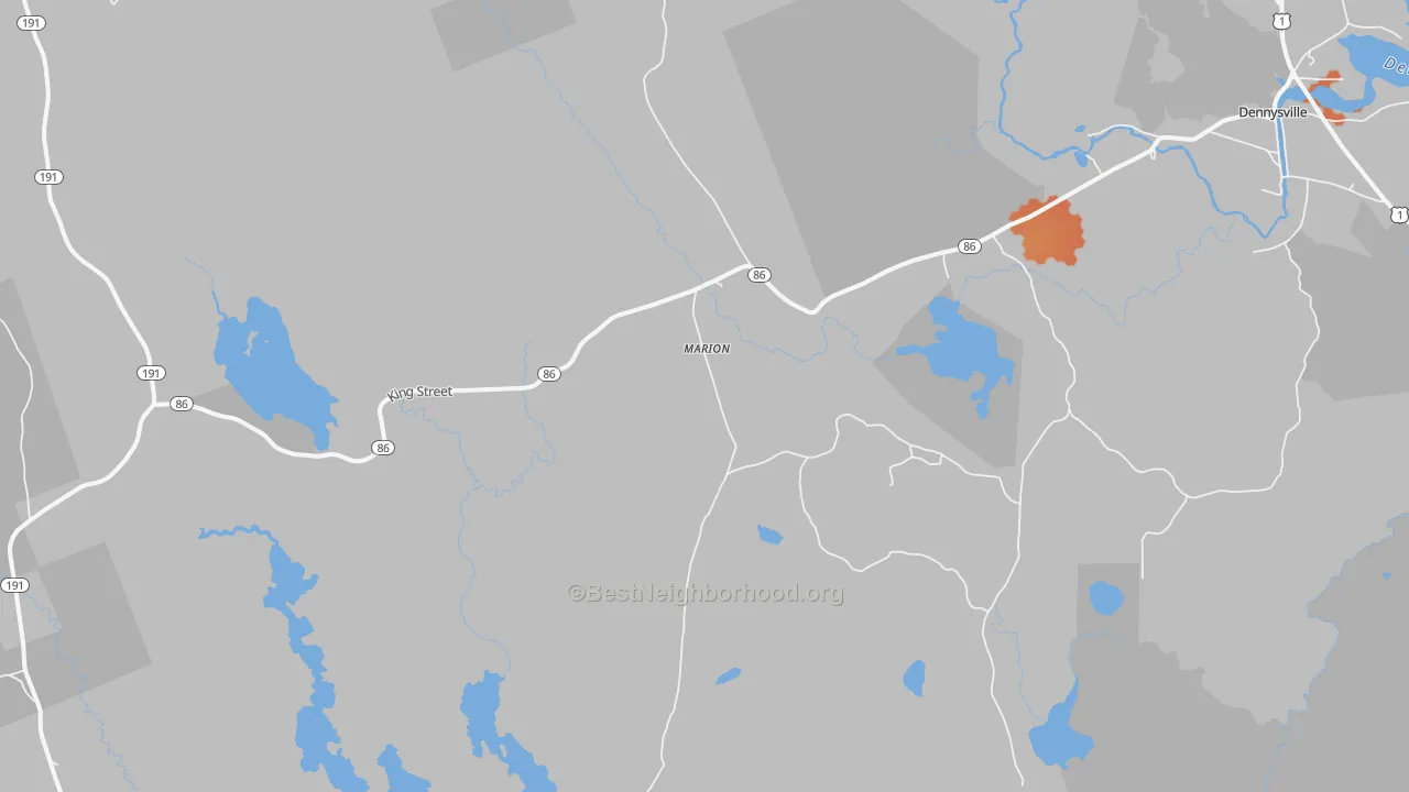 Bike Grade map of Marion, ME
