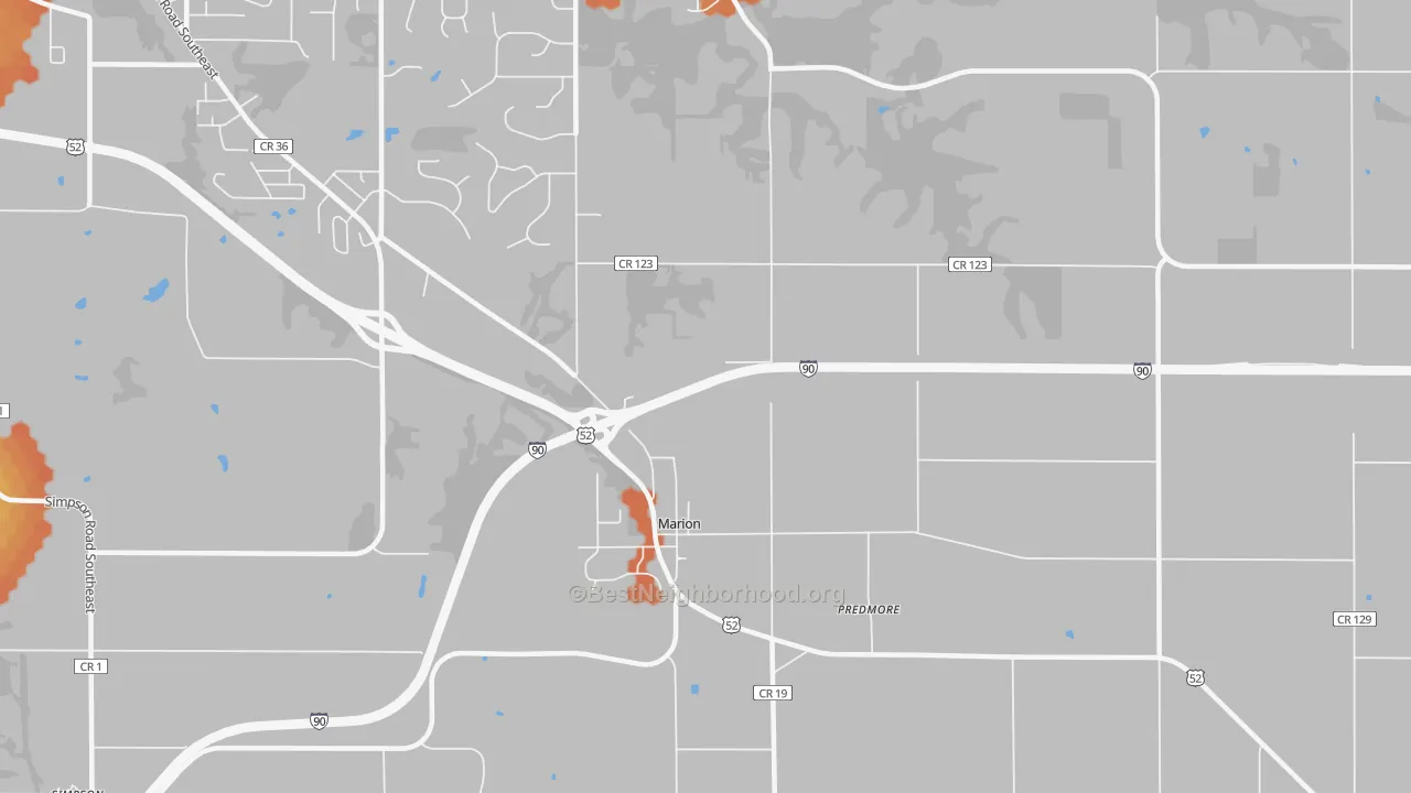 Bike Grade map of Marion, MN