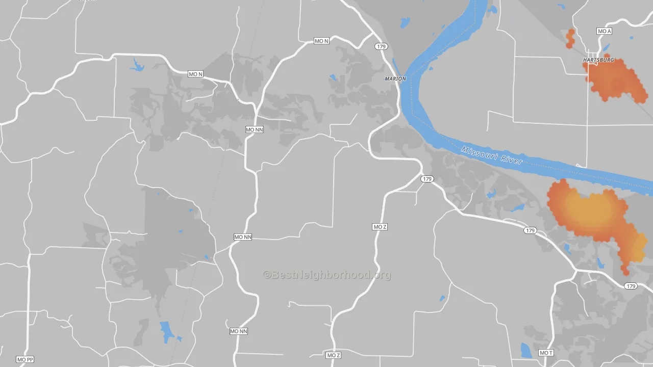 Bike Grade map of Marion, MO