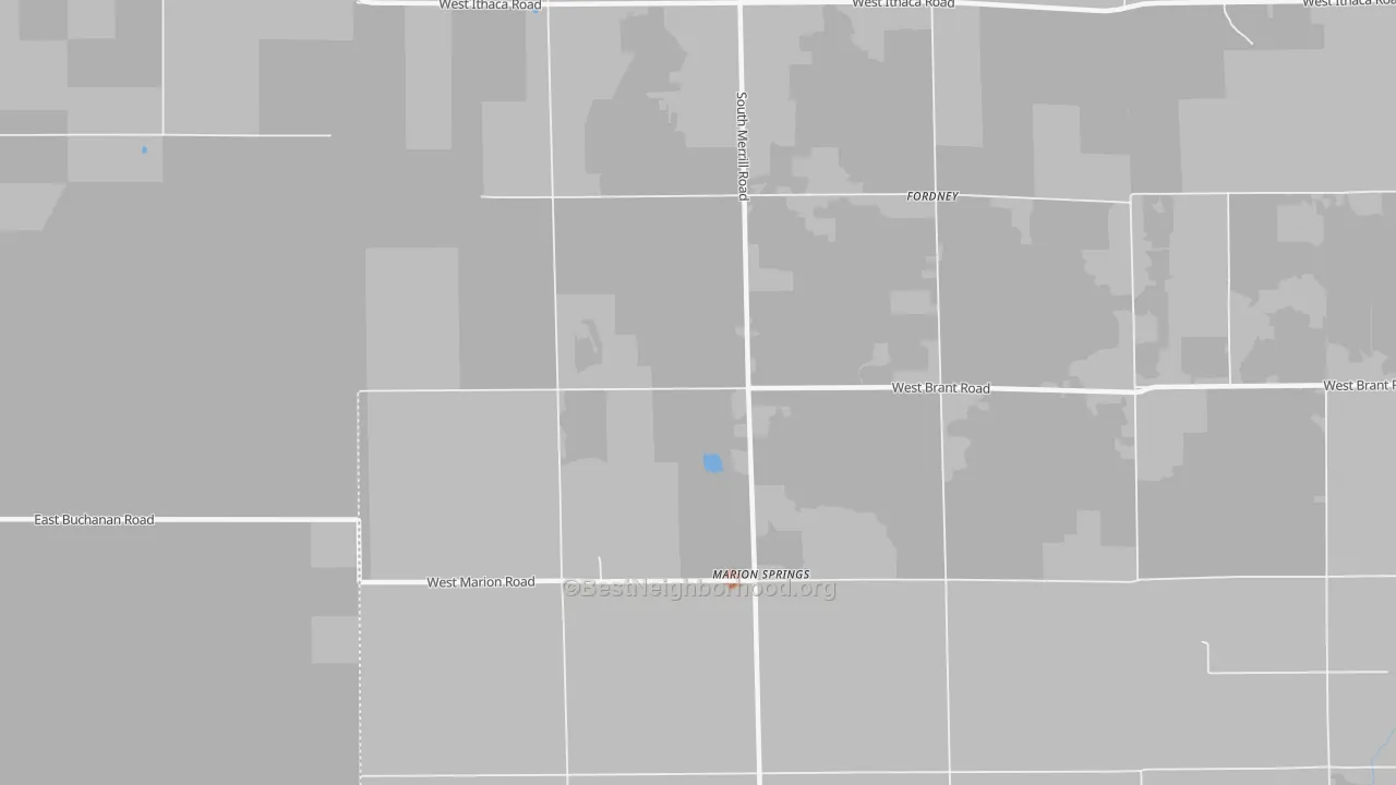 Bike Grade map of Marion Springs, MI