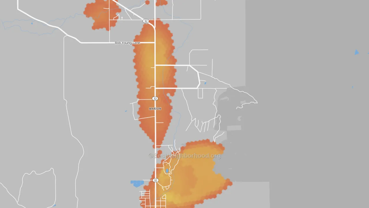Bike Grade map of Marion, UT