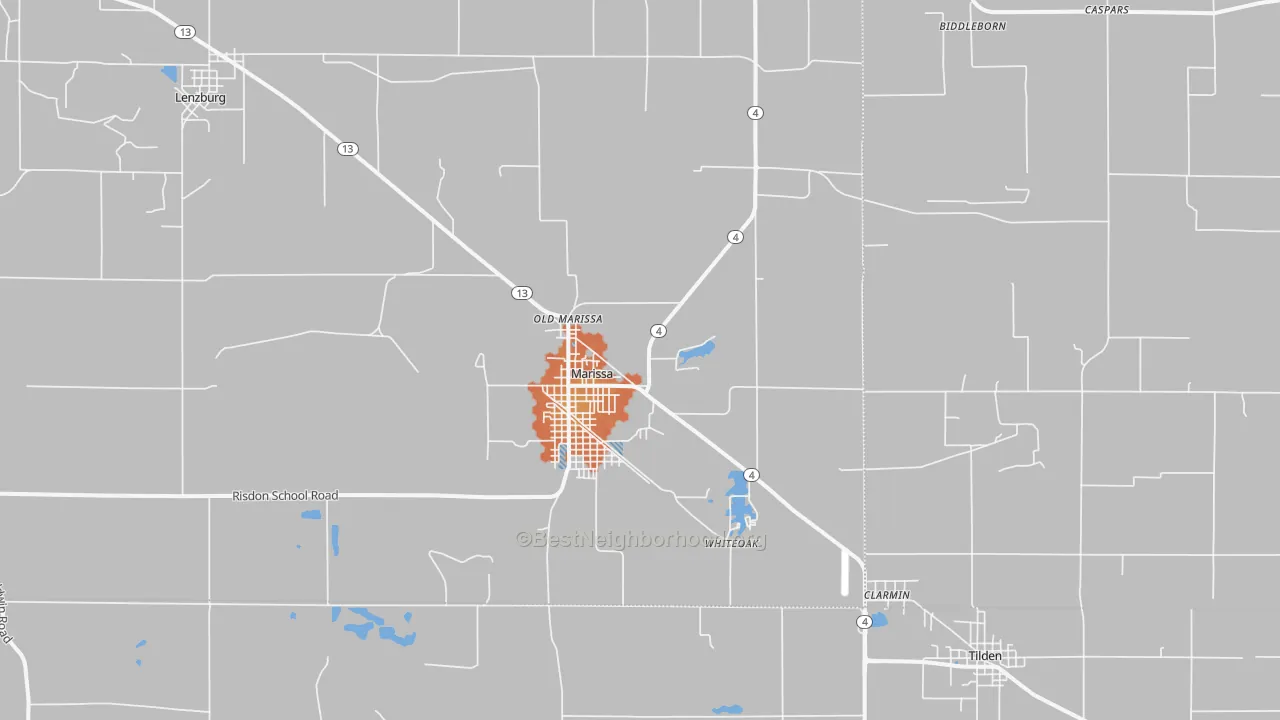 Bike Grade map of Marissa, IL