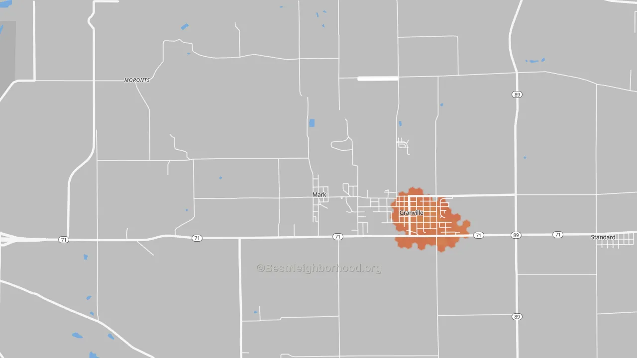 Bike Grade map of Mark, IL