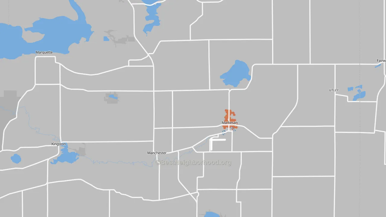 Bike Grade map of Markesan, WI
