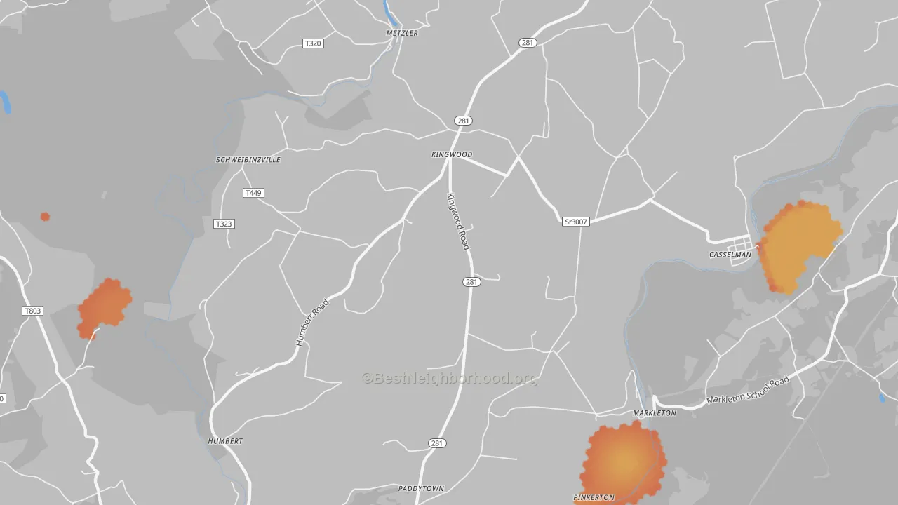 Bike Grade map of Markleton, PA